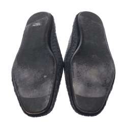 Pre Owned Bottega Veneta Blue Intrecciato Leather Smoking Slippers Size 40.5