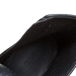Pre Owned Bottega Veneta Black Perforated Leather Loafer Boots Size 40