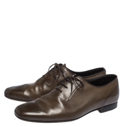 Bottega Veneta Brown Leather Brogue Oxfords Size 42