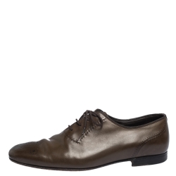 Bottega Veneta Brown Leather Brogue Oxfords Size 42