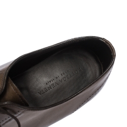 Bottega Veneta Brown Leather Brogue Oxfords Size 42