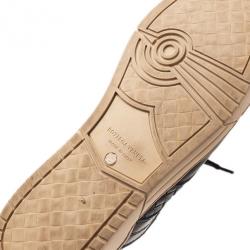 Pre Owned Bottega Veneta Black Intrecciato Leather Sneakers Size 46