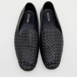 مملوكة مسبقًا حذاء لوفرز بوتيغا فينيتا جلد إنترشياتو أسود سليب أون مقاس 40