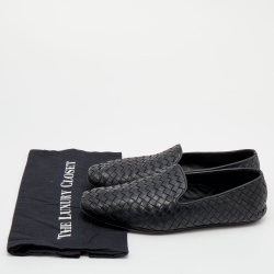 مملوكة مسبقًا حذاء لوفرز بوتيغا فينيتا جلد إنترشياتو أسود سليب أون مقاس 40