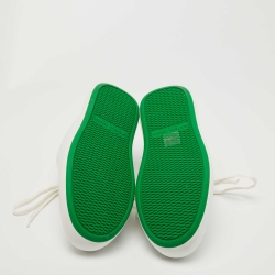 Pre Owned Bottega Veneta White Leather Lace Up Sneakers Size 41