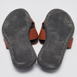 Bottega Veneta Brown Leather Flat Slides Size 43