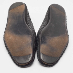 Pre Owned Bottega Veneta Black Intrecciato Leather Smoking Slippers Size 41