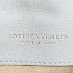 Bottega Veneta Grey Intrecciato Leather Crocodile Trim Briefcase 