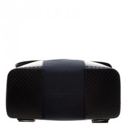 Bottega Veneta Navy Blue/Black Canvas and Intrecciato Leather Backpack 