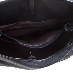 Bottega Veneta Navy Blue/Black Canvas and Intrecciato Leather Backpack 