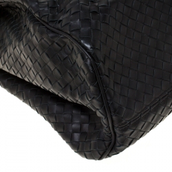 Pre Owned Bottega Veneta Black Intrecciato Leather Briefcase  