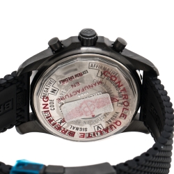 Pre Owned Breitling Black PVD Coated Stainless Steel Rubber Chronospace Military M7836622 Men's Wristwatch 48 mm