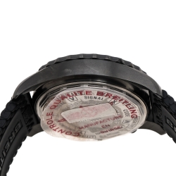 Pre Owned Breitling Black PVD Coated Stainless Steel Rubber Chronospace Military M7836622 Men's Wristwatch 48 mm
