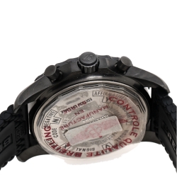 Pre Owned Breitling Black PVD Coated Stainless Steel Rubber Chronospace Military M7836622 Men's Wristwatch 48 mm
