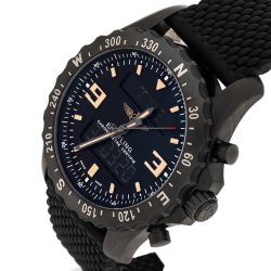 Pre Owned Breitling Black PVD Coated Stainless Steel Rubber Chronospace Military M7836622 Men's Wristwatch 48 mm