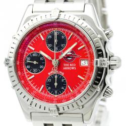 Pre Owned Breitling Red Stainless Steel Chronomat Men's Wristwatch 40MM