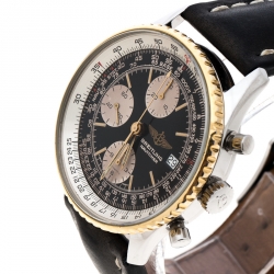 Pre Owned Breitling Black Stainless Steel Navitimer B13019 Men's Wristwatch 40 mm