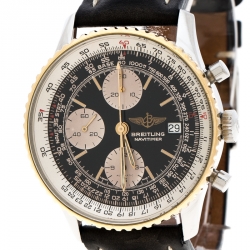 Pre Owned Breitling Black Stainless Steel Navitimer B13019 Men's Wristwatch 40 mm