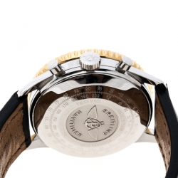 Pre Owned Breitling Black Stainless Steel Navitimer B13019 Men's Wristwatch 40 mm