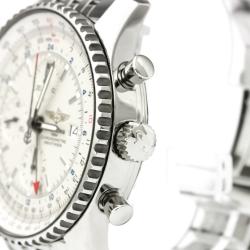 Pre Owned Breitling White Stainless Steel Navitimer Men's Wristwatch 46MM