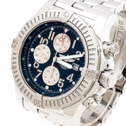 Pre Owned Breitling Blue Stainless Steel Super Avenger A13770 Men's Wristwatch 48.50 mm