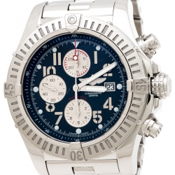 Pre Owned Breitling Blue Stainless Steel Super Avenger A13770 Men's Wristwatch 48.50 mm