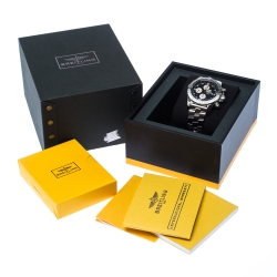 Breitling Black Stainless Steel Super Avenger A13370 Men's Wristwatch 48 mm