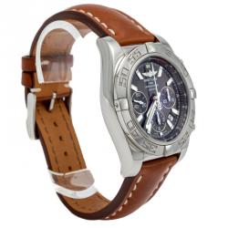 Pre Owned Breitling Black Chronomat Stainless Steel Automatic Men'S Watch 44MM