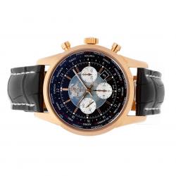 Pre Owned Breitling Black 18K Rose Gold Transocean Chrono Unitime RB0510U4/BB63 Men's Wristwatch 46 MM
