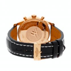 Pre Owned Breitling Black 18K Rose Gold Transocean Chrono Unitime RB0510U4/BB63 Men's Wristwatch 46 MM