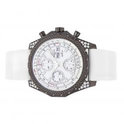 Pre Owned Breitling White Blacksteel DIamonds Bentley GT Midnight M1336267/A729 Men's Wristwatch 45 MM