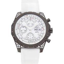 Pre Owned Breitling White Blacksteel DIamonds Bentley GT Midnight M1336267/A729 Men's Wristwatch 45 MM
