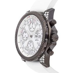 Pre Owned Breitling White Blacksteel DIamonds Bentley GT Midnight M1336267/A729 Men's Wristwatch 45 MM