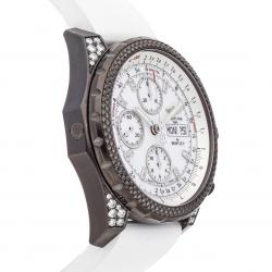 Pre Owned Breitling White Blacksteel DIamonds Bentley GT Midnight M1336267/A729 Men's Wristwatch 45 MM