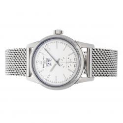 Pre Owned Breitling Silver Stainless Steel Transocean A1631012/G781 Men's Wristwatch 38 MM