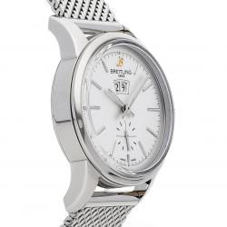 Pre Owned Breitling Silver Stainless Steel Transocean A1631012/G781 Men's Wristwatch 38 MM