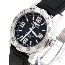 Pre Owned Breitling Black Stainless Steel Colt 44 A74387 Men's Wristwatch 44 mm