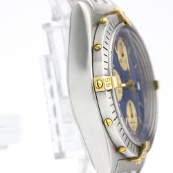 Pre Owned Breitling Blue 18K Yellow Gold And Stainless Steel Chronomat Automatic B13048 Men's Wristwatch 40 MM
