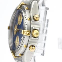Pre Owned Breitling Blue 18K Yellow Gold And Stainless Steel Chronomat Automatic B13048 Men's Wristwatch 40 MM