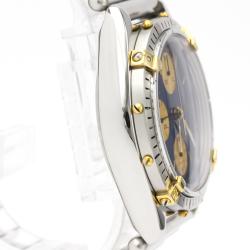 Pre Owned Breitling Blue 18k Yellow Gold And Stainless Steel Chronomat B13047 Automatic Men's Wristwatch 40 MM