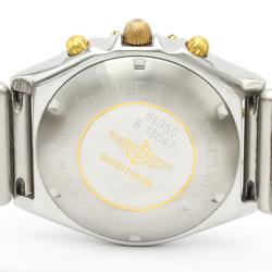 Pre Owned Breitling Blue 18k Yellow Gold And Stainless Steel Chronomat B13047 Automatic Men's Wristwatch 40 MM
