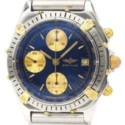 Pre Owned Breitling Blue 18k Yellow Gold And Stainless Steel Chronomat B13047 Automatic Men's Wristwatch 40 MM