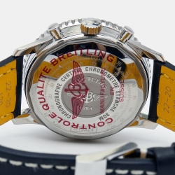 Pre Owned Breitling Blue Stainless Steel Calfskin Navitimer A13324121C1X1 Men's Wristwatch 41 mm