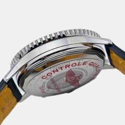 Pre Owned Breitling Blue Stainless Steel Calfskin Navitimer A13324121C1X1 Men's Wristwatch 41 mm