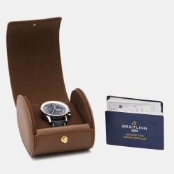 Pre Owned Breitling Blue Stainless Steel Calfskin Navitimer A13324121C1X1 Men's Wristwatch 41 mm