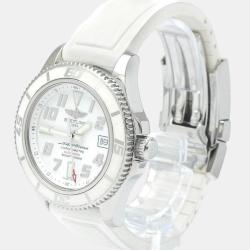 Pre Owned Breitling White Stainless Steel Superocean A17364 Automatic Men's Wristwatch 42 mm