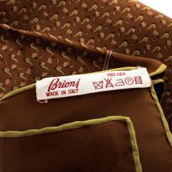 Pre Owned وشاح بريوني مربع بوكت حرير مطبوع بني