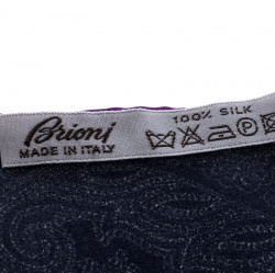 Pre Owned Brioni Multicolor Paisley Printed Silk Pocket Square