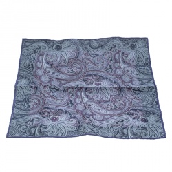 مملوكة مسبقًا منديل جيب بريوني حرير بنقوش بايزلي أزرق كحلي مربع