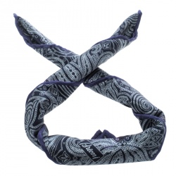 مملوكة مسبقًا منديل جيب بريوني حرير بنقوش بايزلي أزرق كحلي مربع